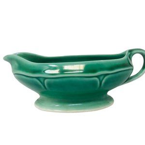 California Pottery Style Green Gravy Boat